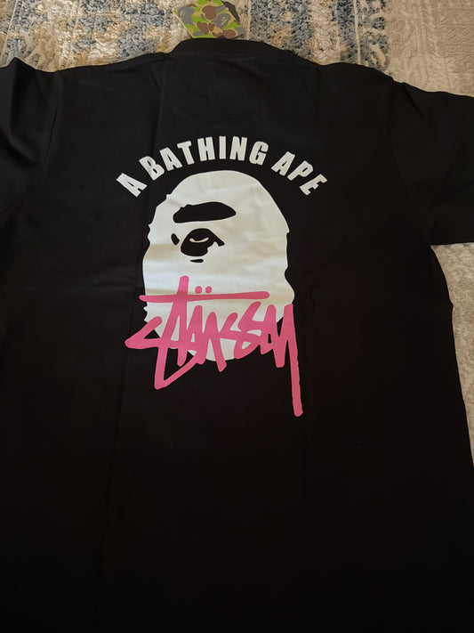 Pink n white Bape tee