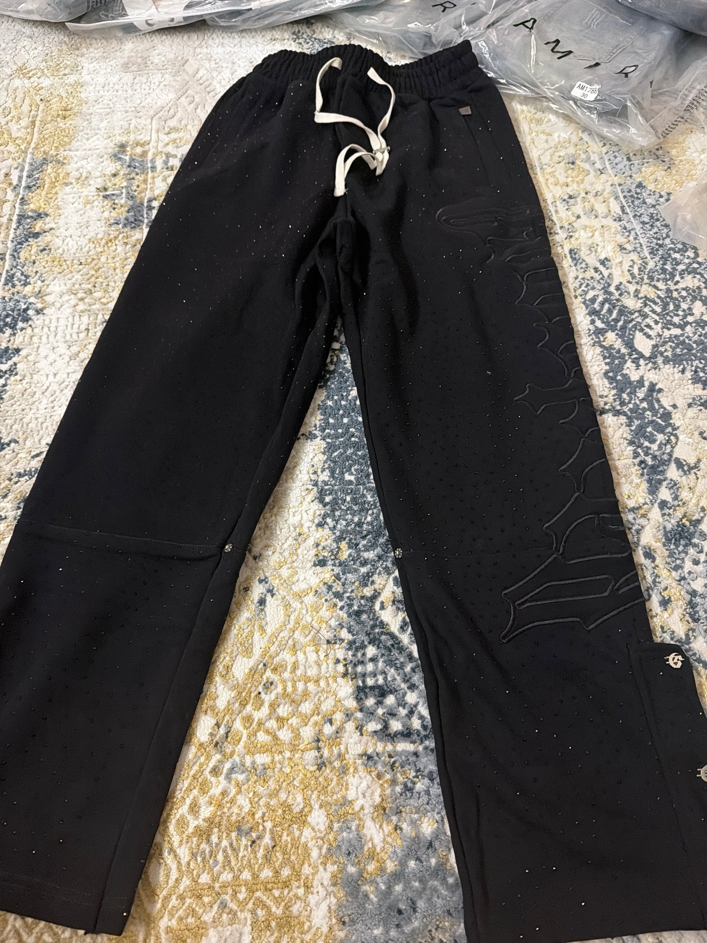 Black rhinestone Godspeed sweats