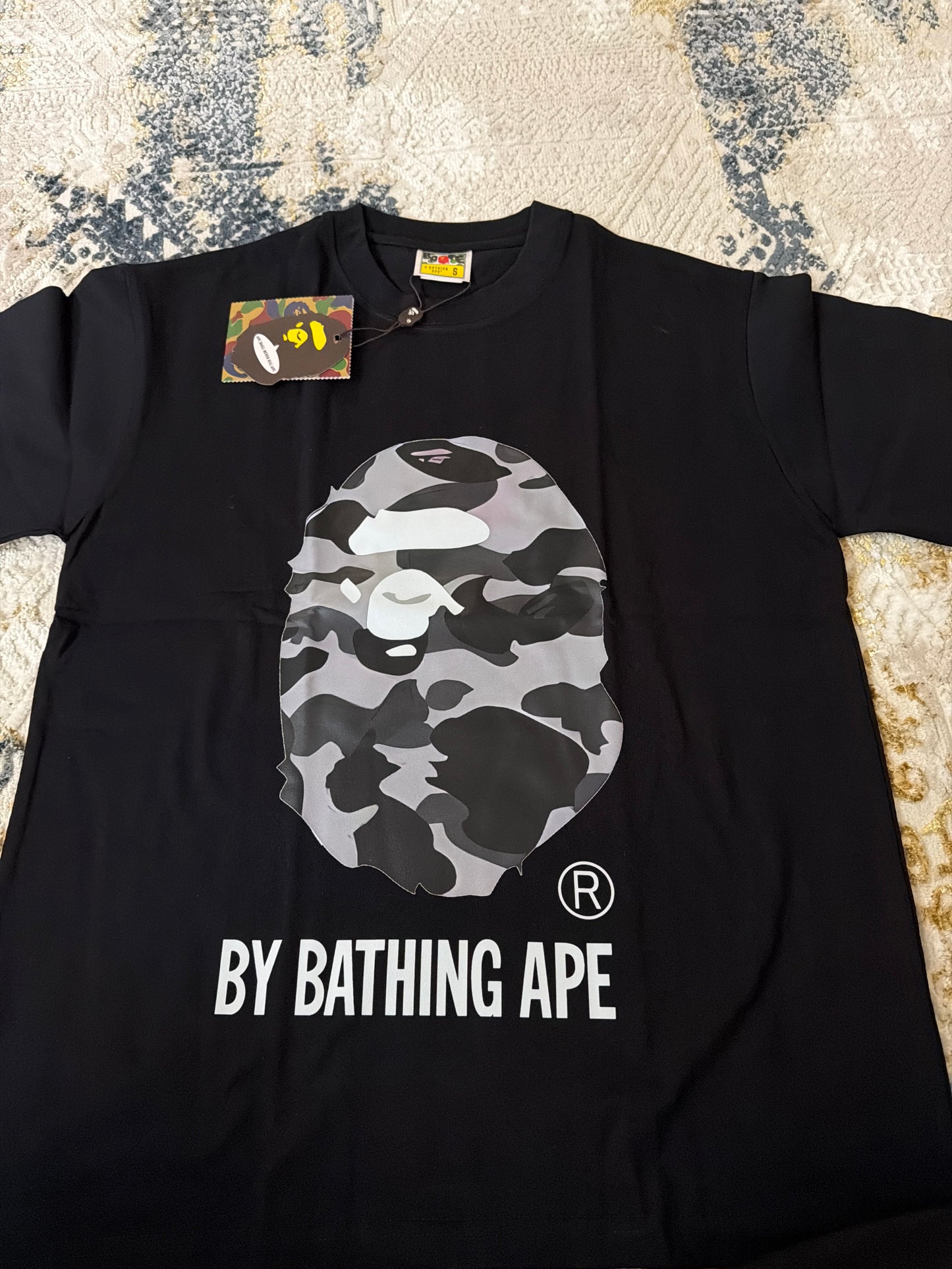 Black on black Bape tee