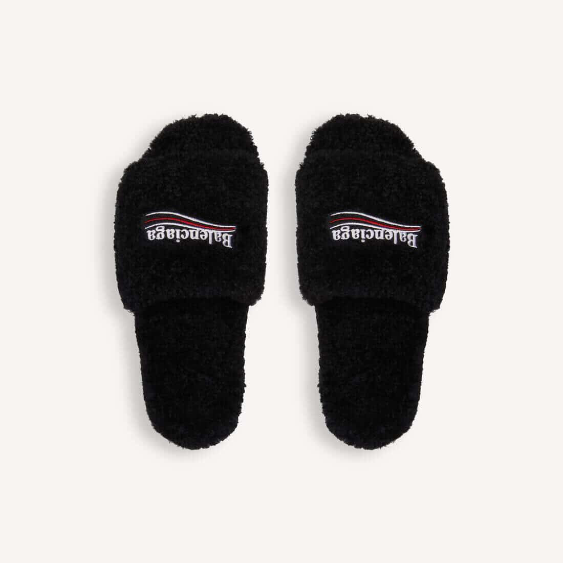 Black Balenciaga slides