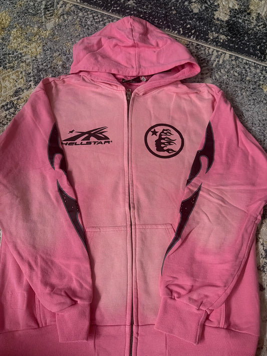 Pink hellstar zip up