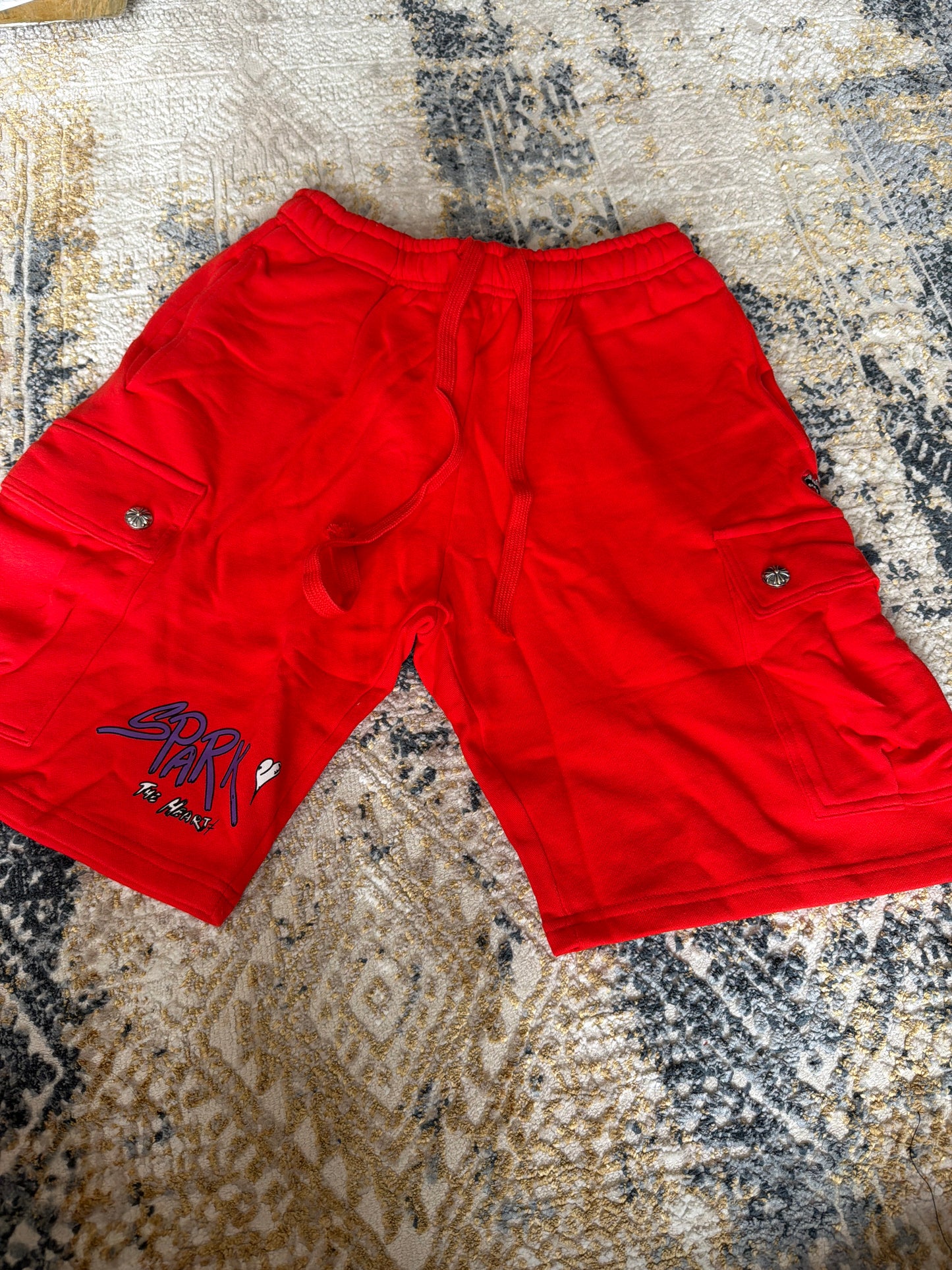 Red chrome shorts