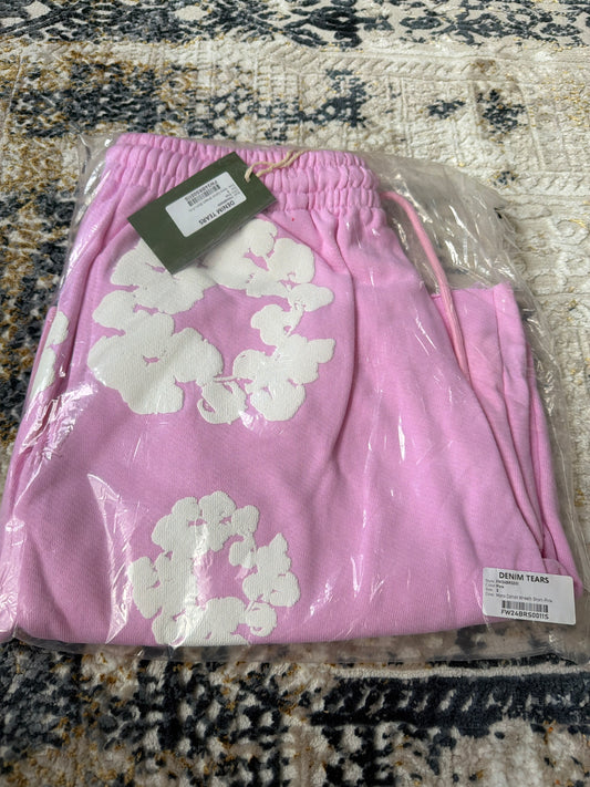 Pink denim shorts