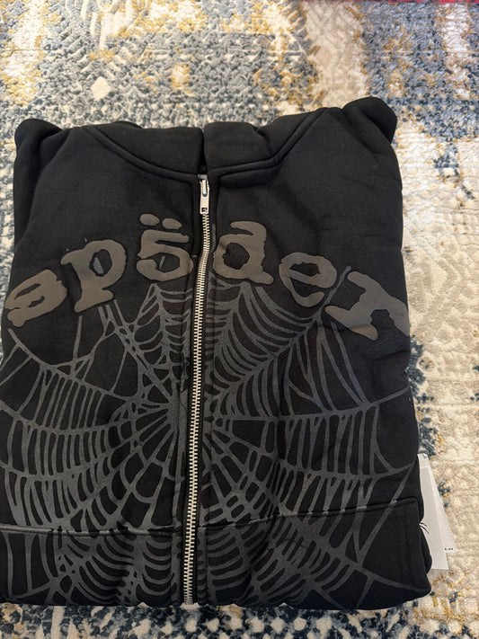 Black on black zip up