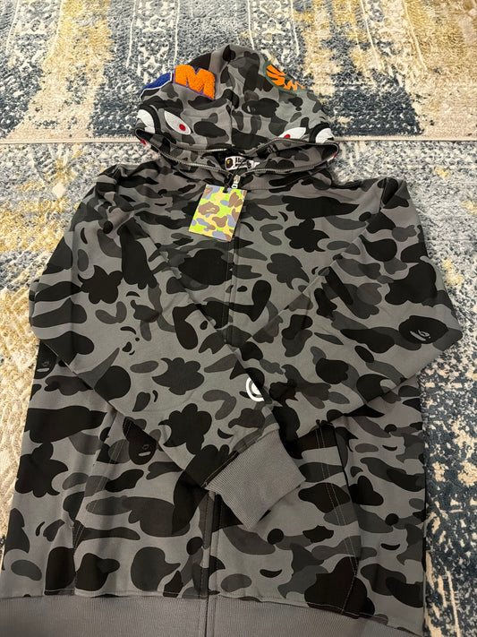 Black/grey Bape zip up