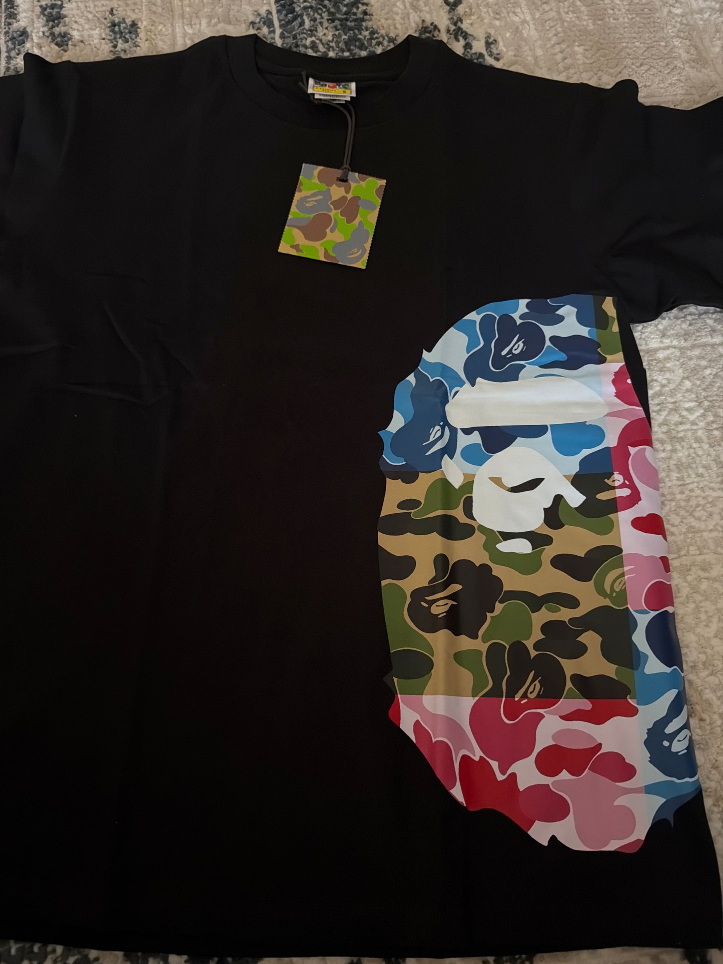 Green,blue,pink Bape tee