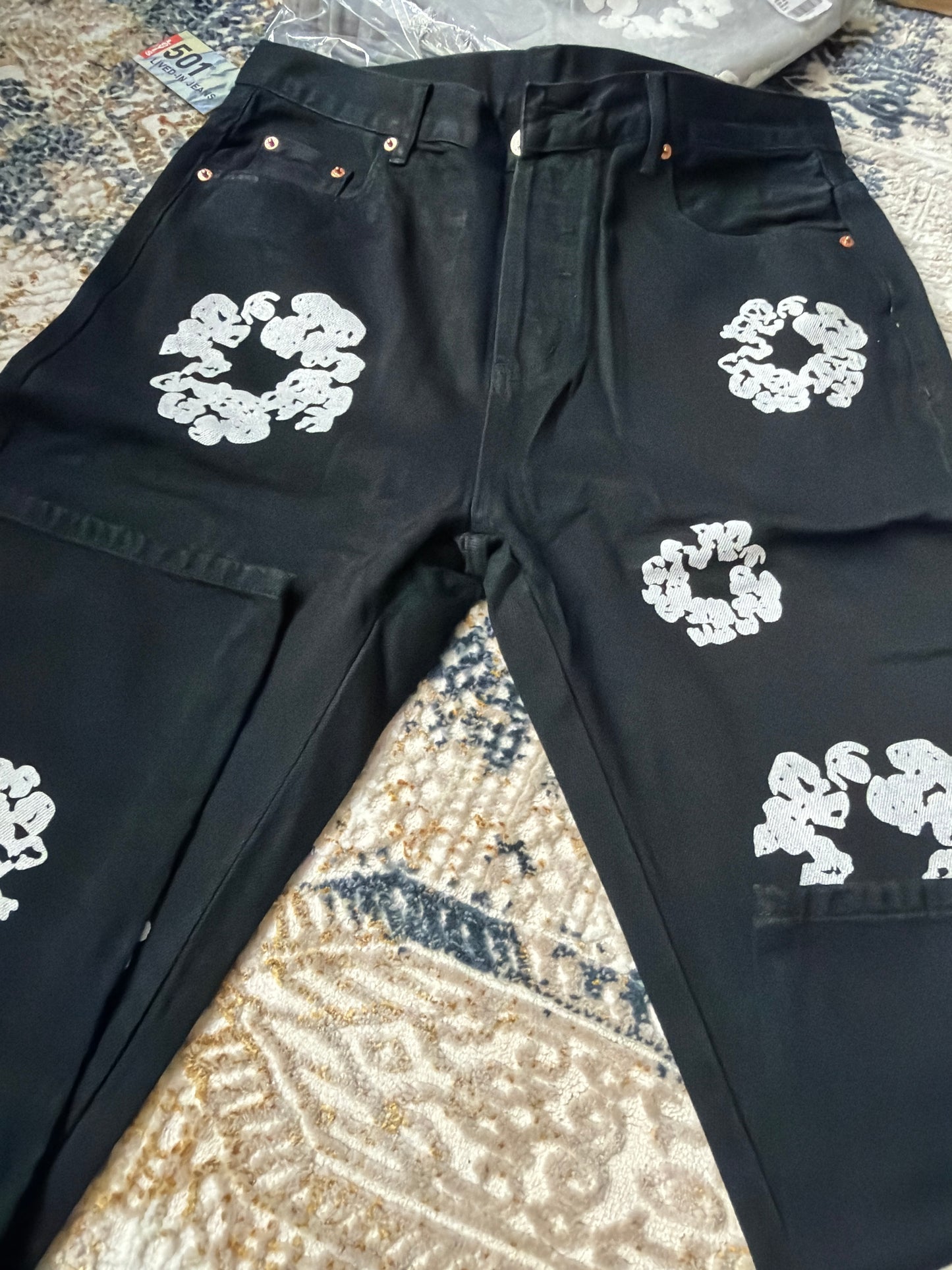 Black denim jeans