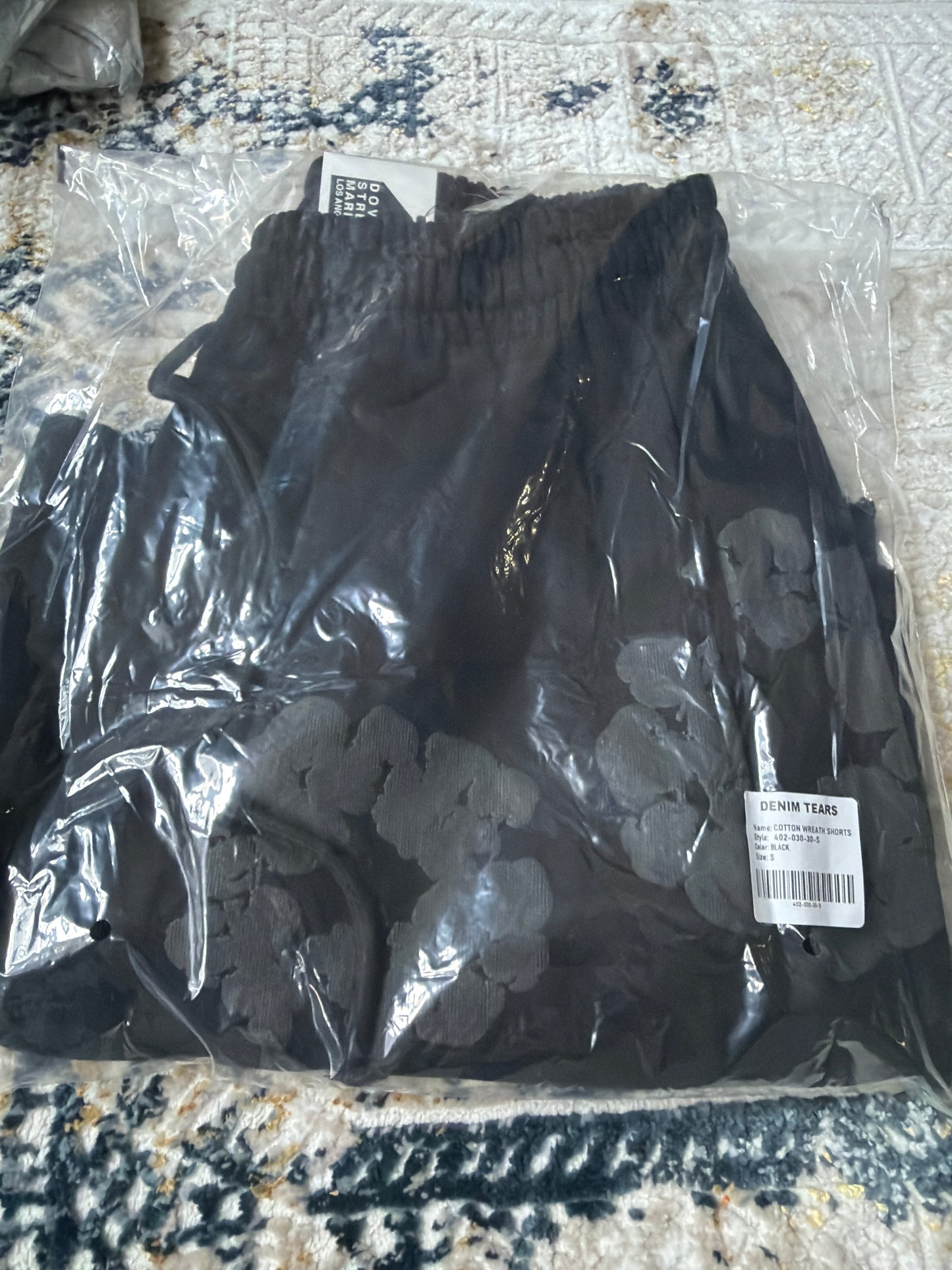 Black on black denim shorts