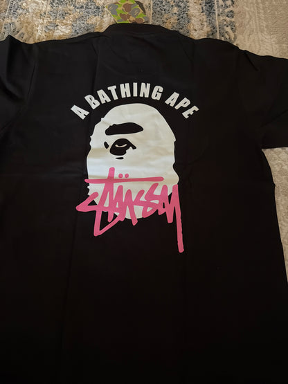 Pink n white Bape tee