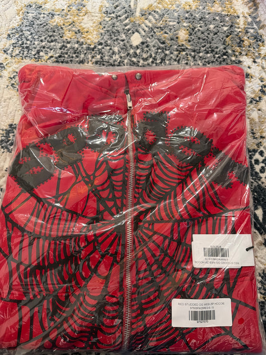 Red rhinestone zip up