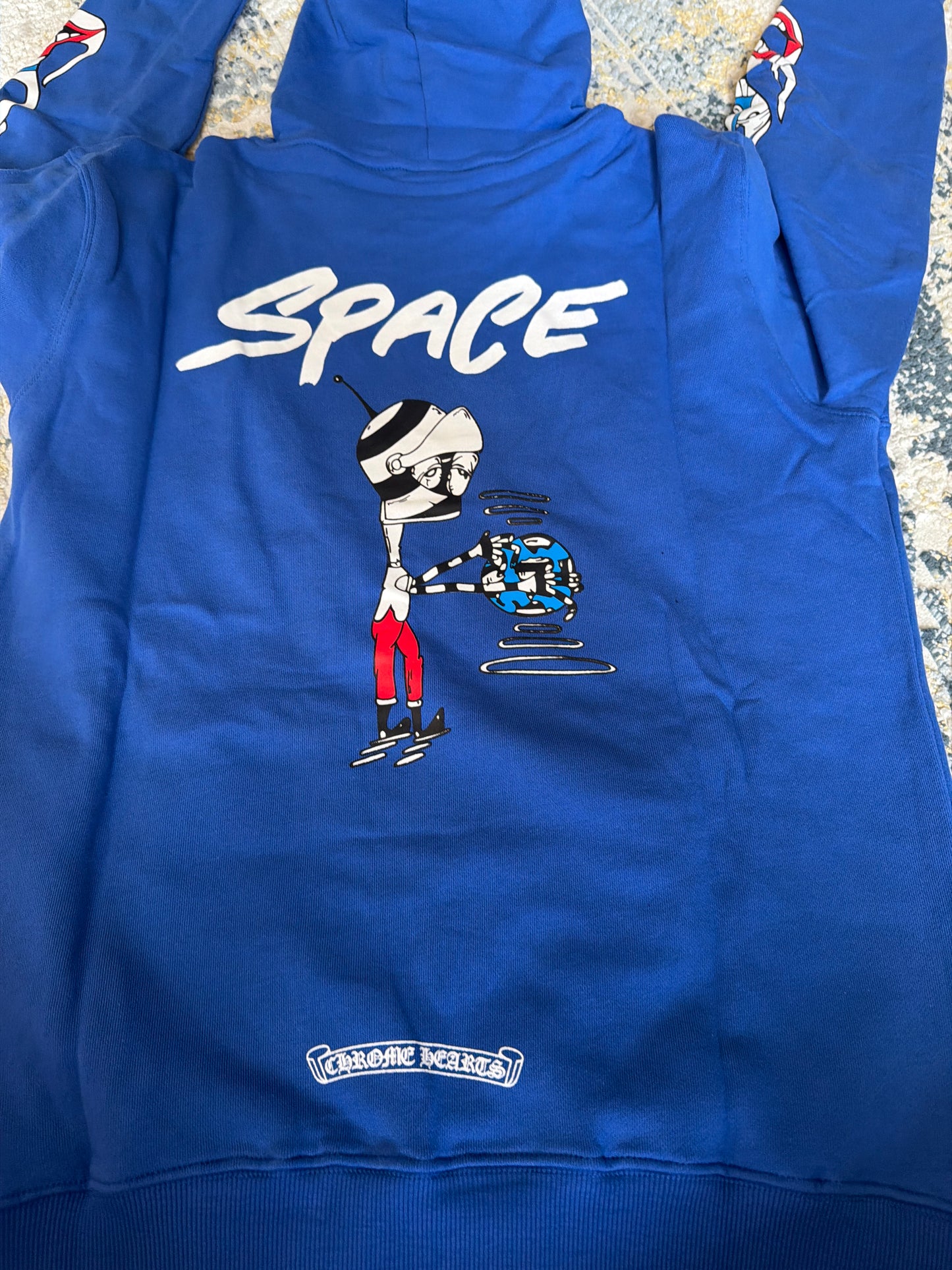 Dark blue chrome hoodie