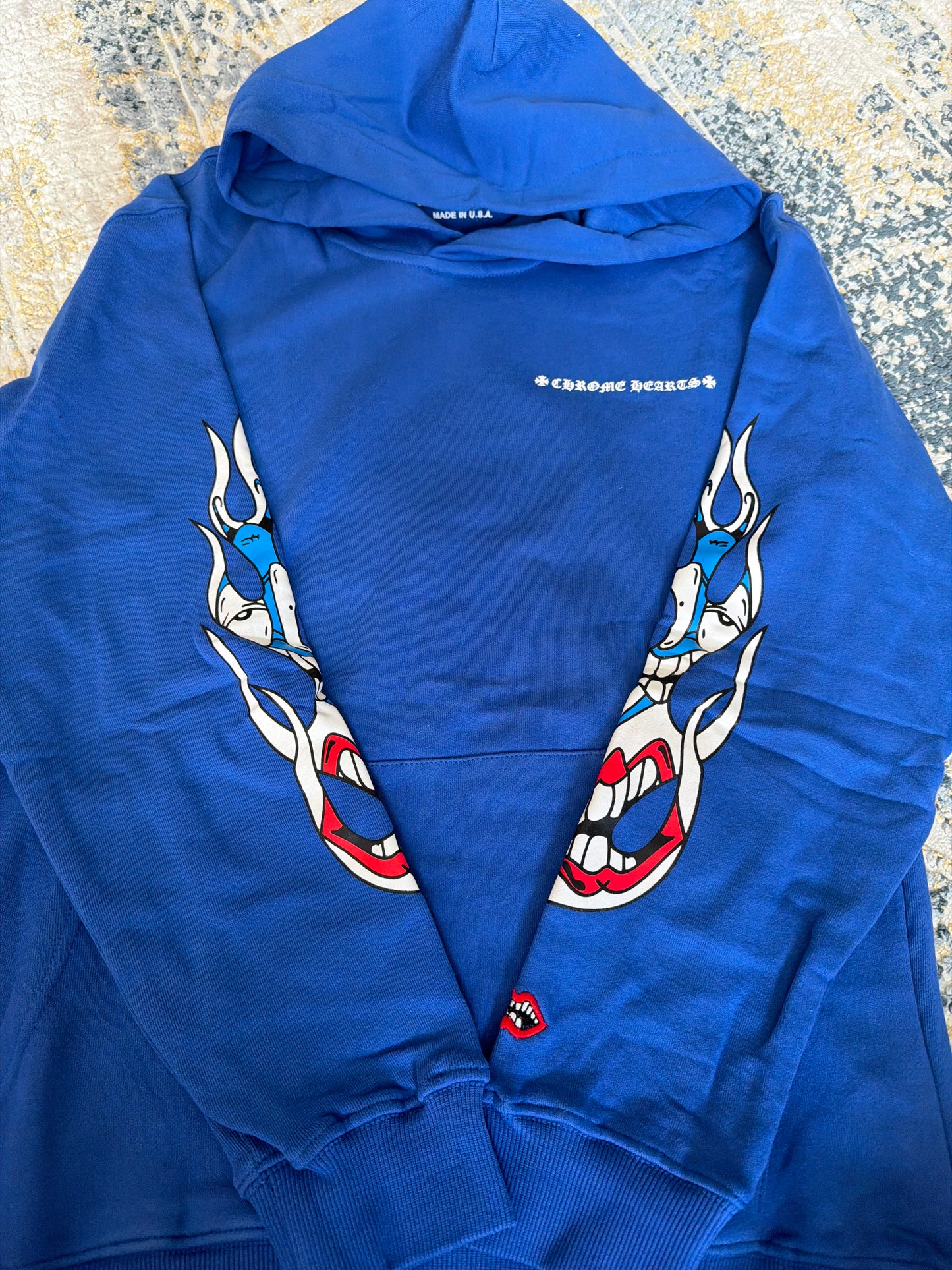 Dark blue chrome hoodie