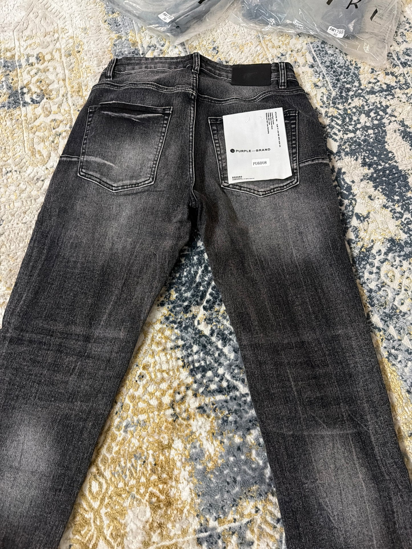 Black purple jeans