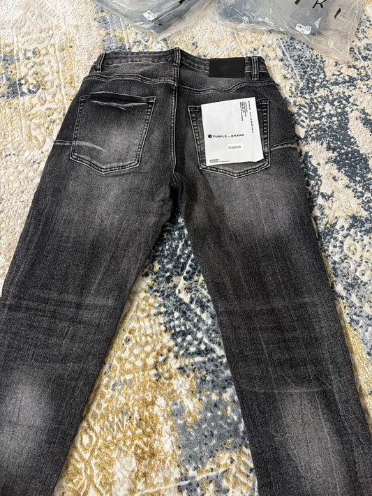 Black purple jeans