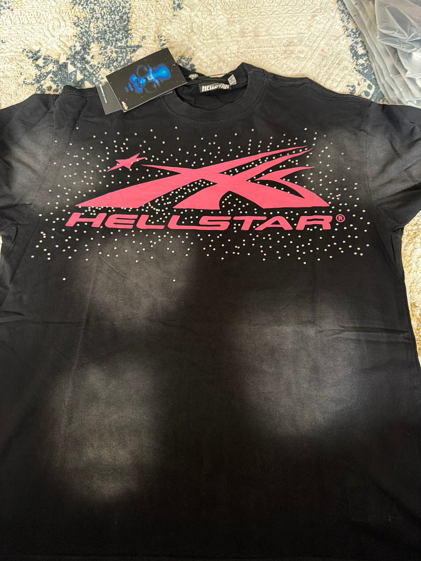 Black /pink rhinestone hellstar