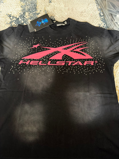 Black /pink rhinestone hellstar