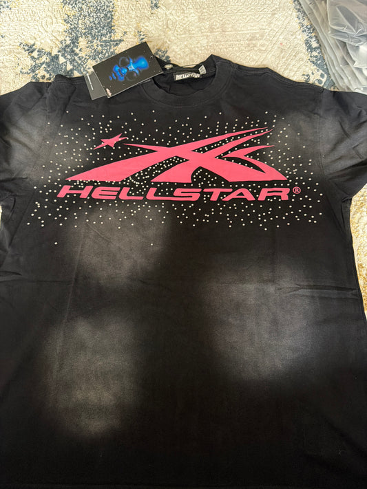 Black /pink rhinestone hellstar