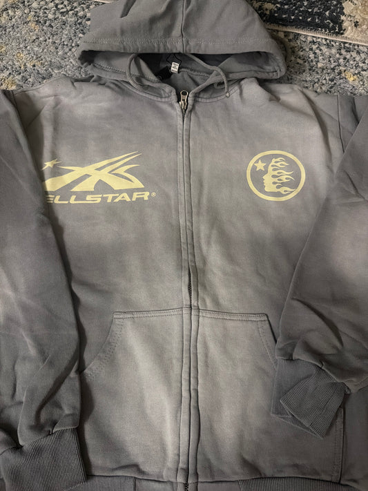 Grey hellstar zip up