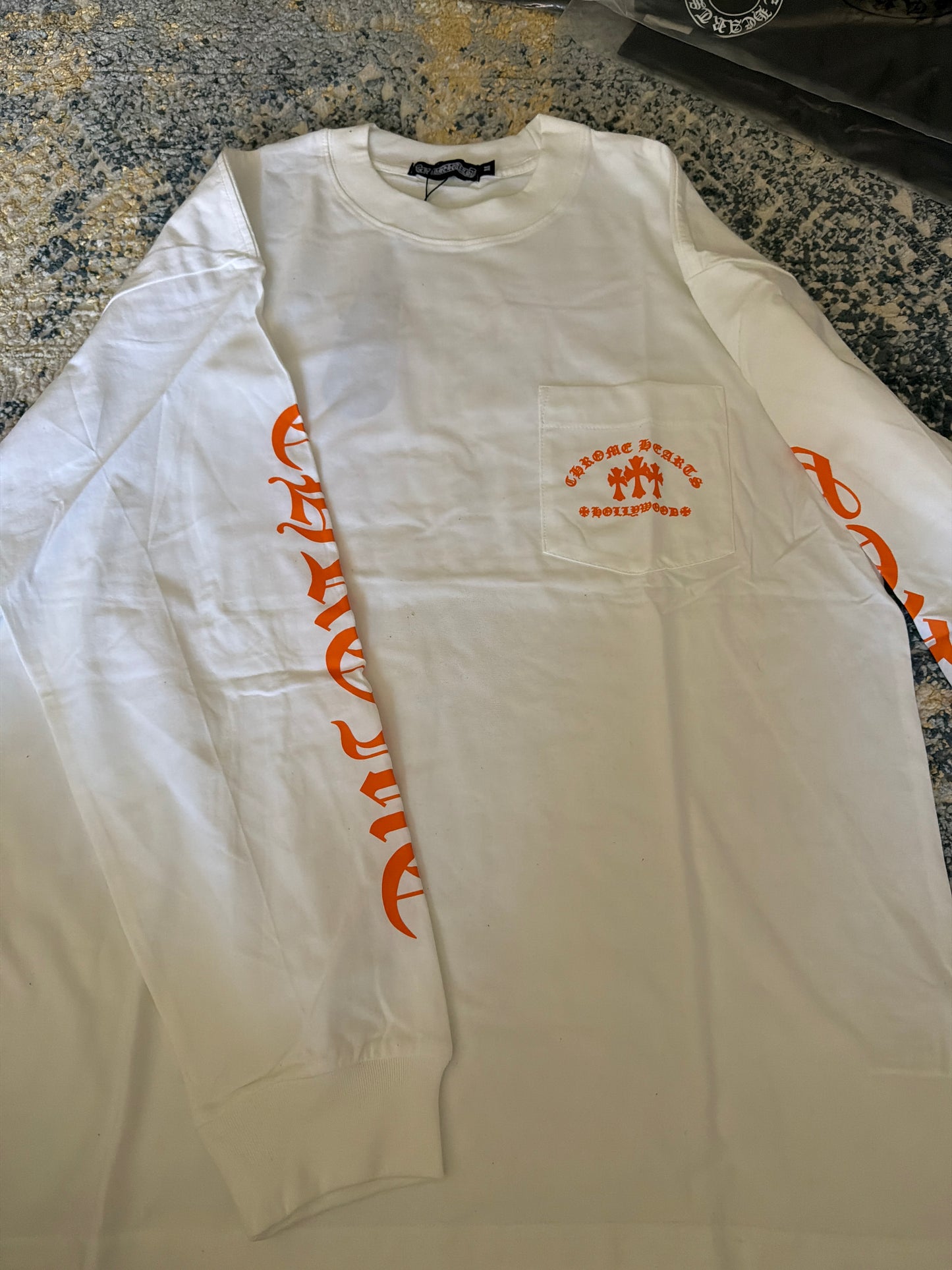 White/orange chrome long sleeve