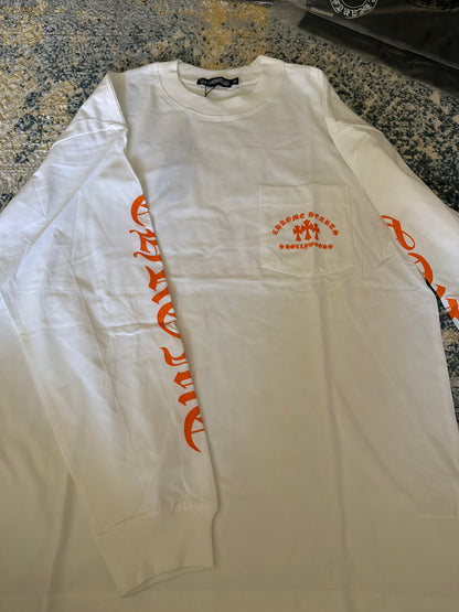 White/orange chrome long sleeve