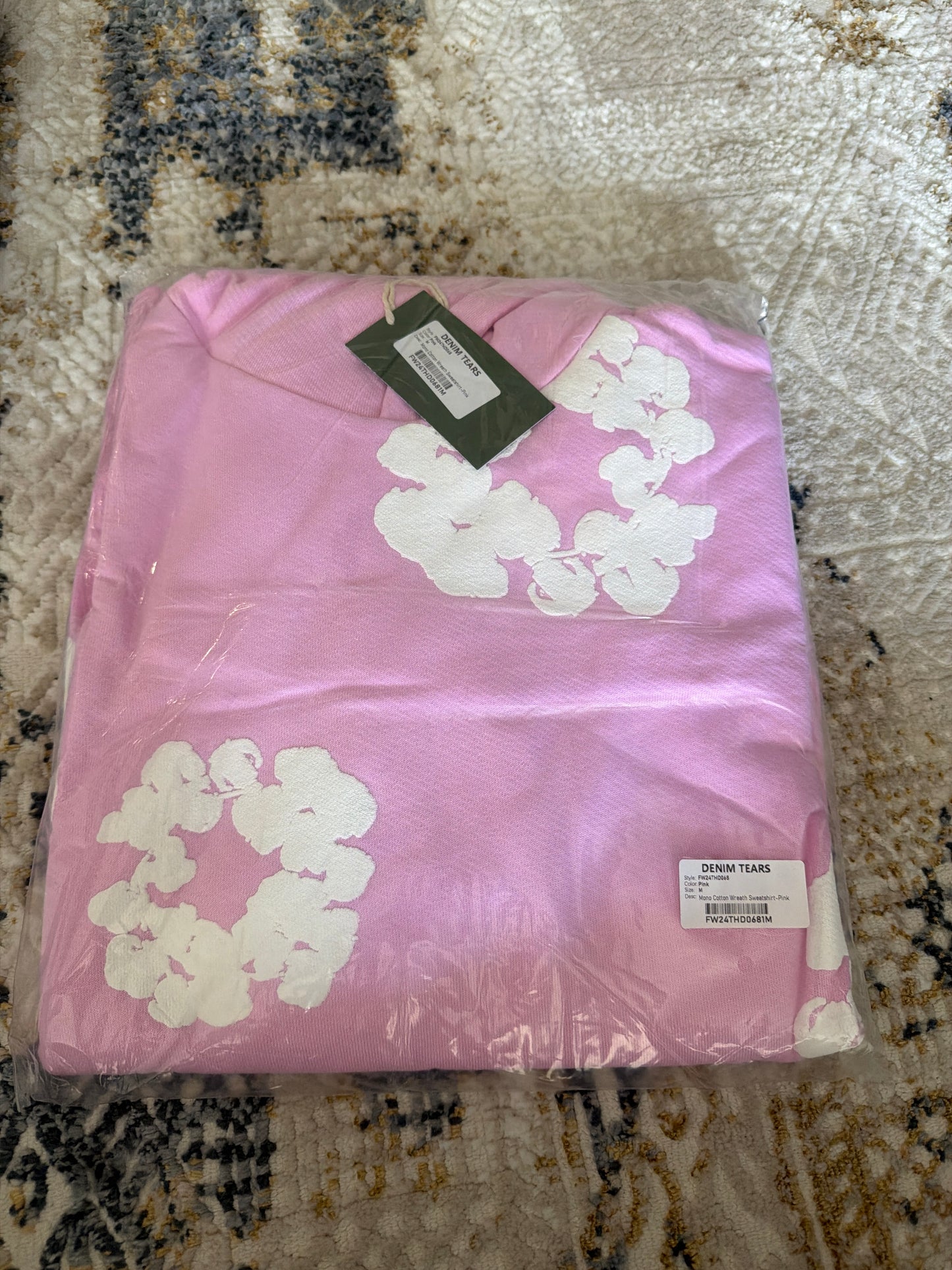 Pink denim hoodie