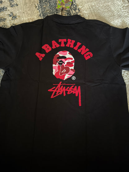 Black n pink Bape tee