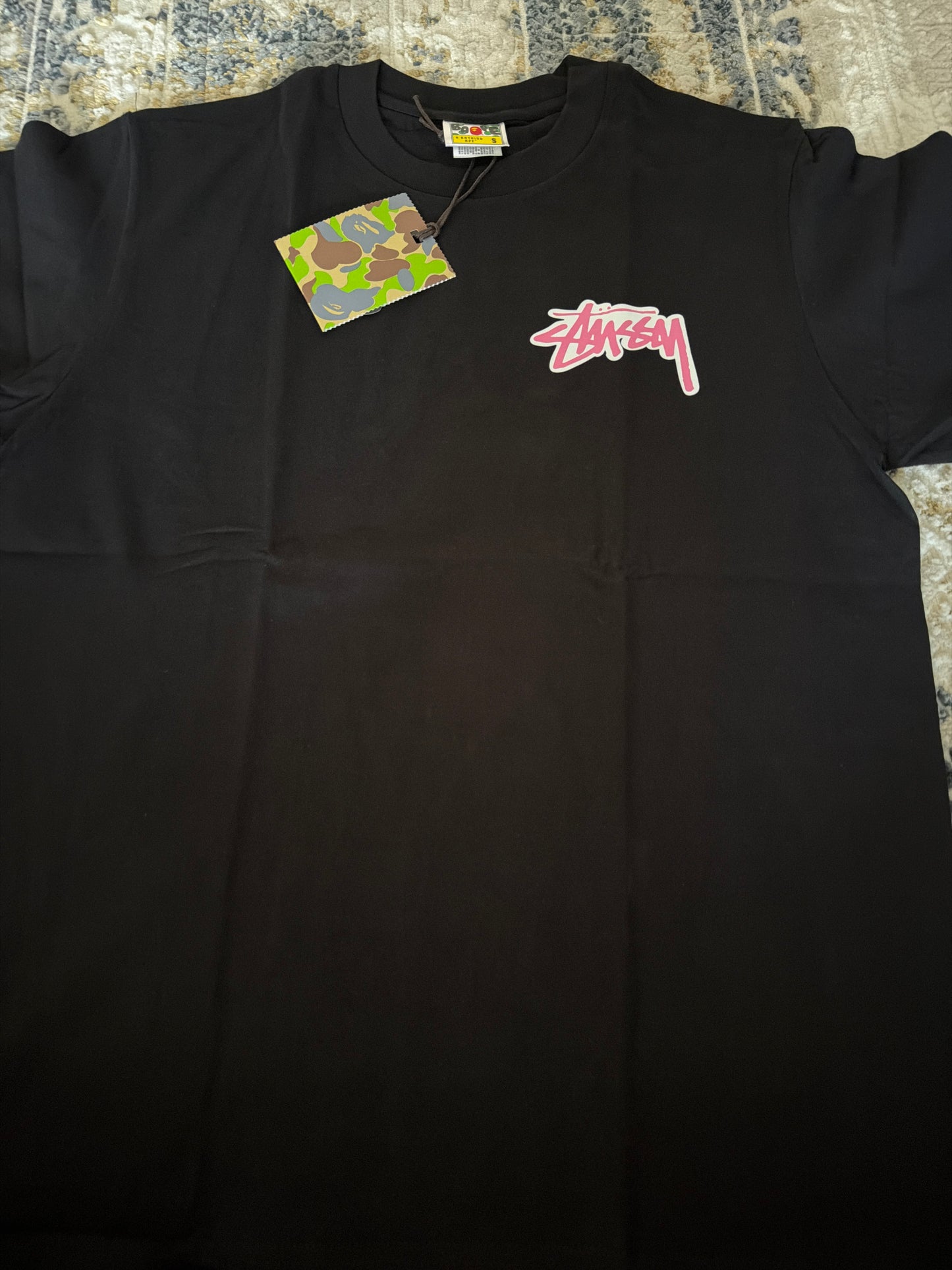 Black n pink Bape tee