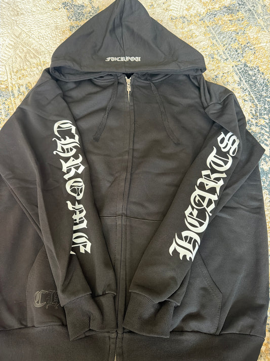 Black chrome zip up