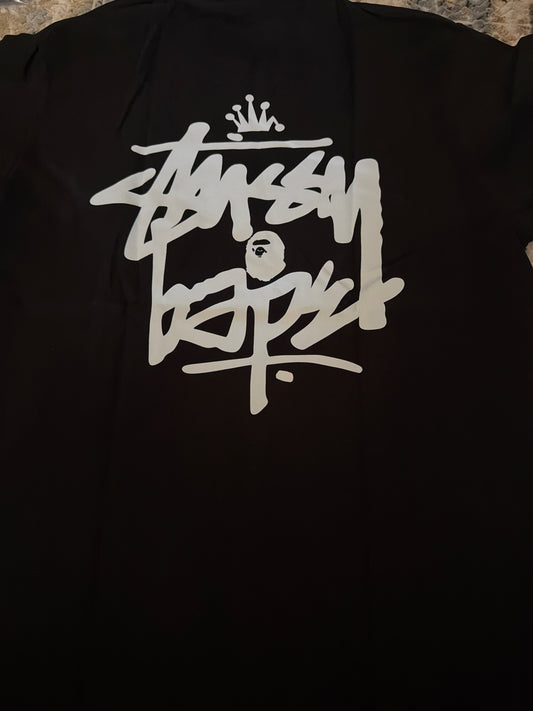 Black n white Bape tee