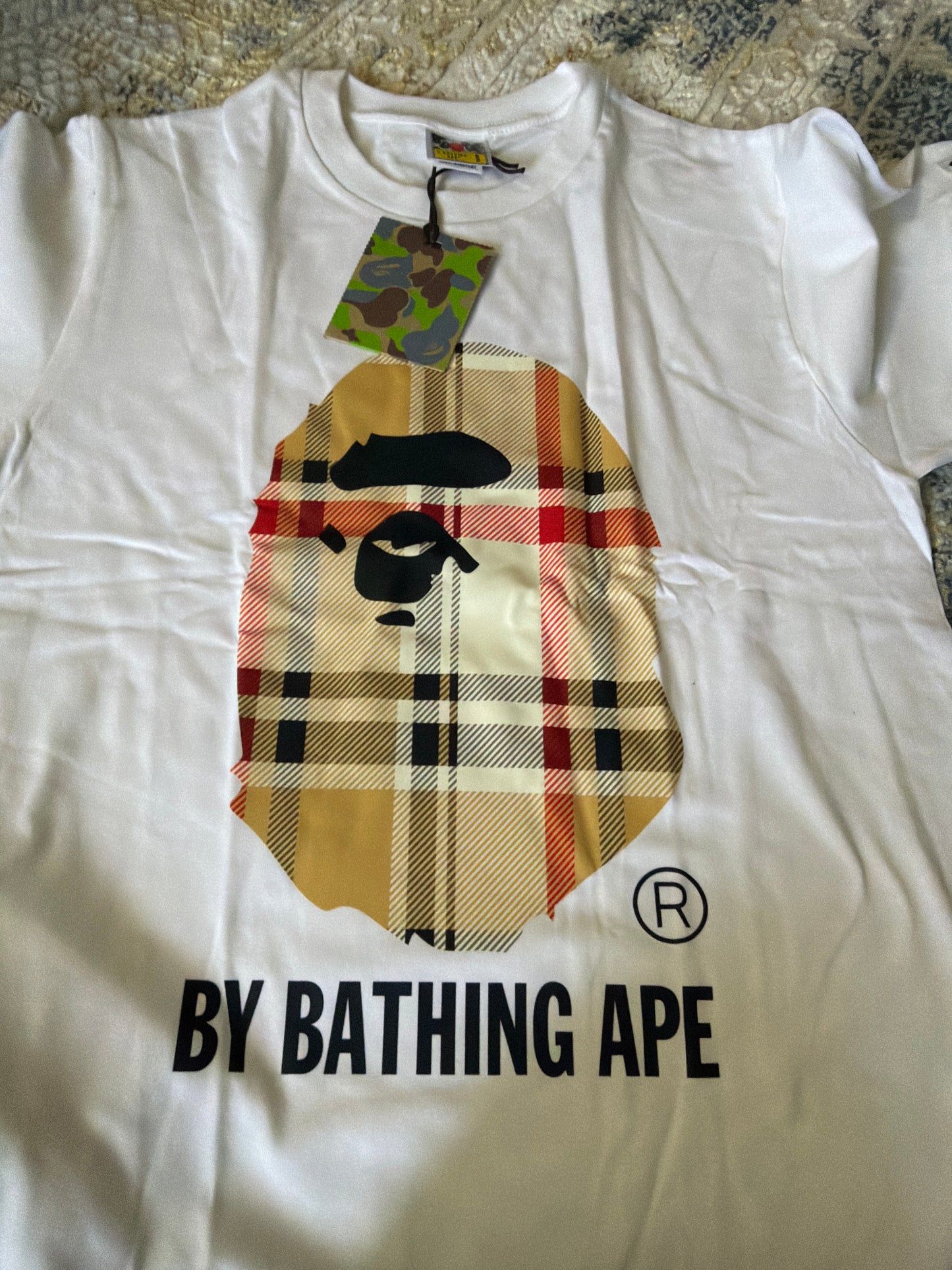 White Burberry Bape
