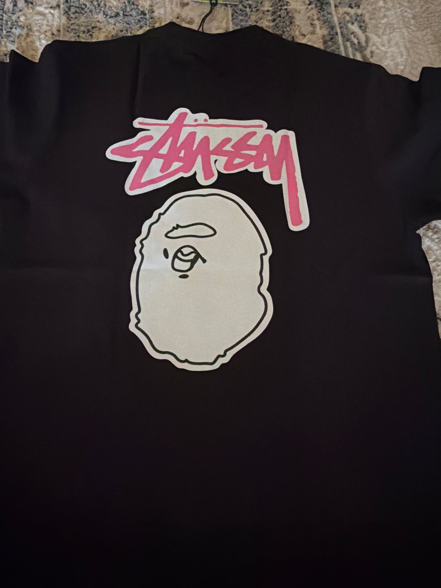 Black n pink Bape tee