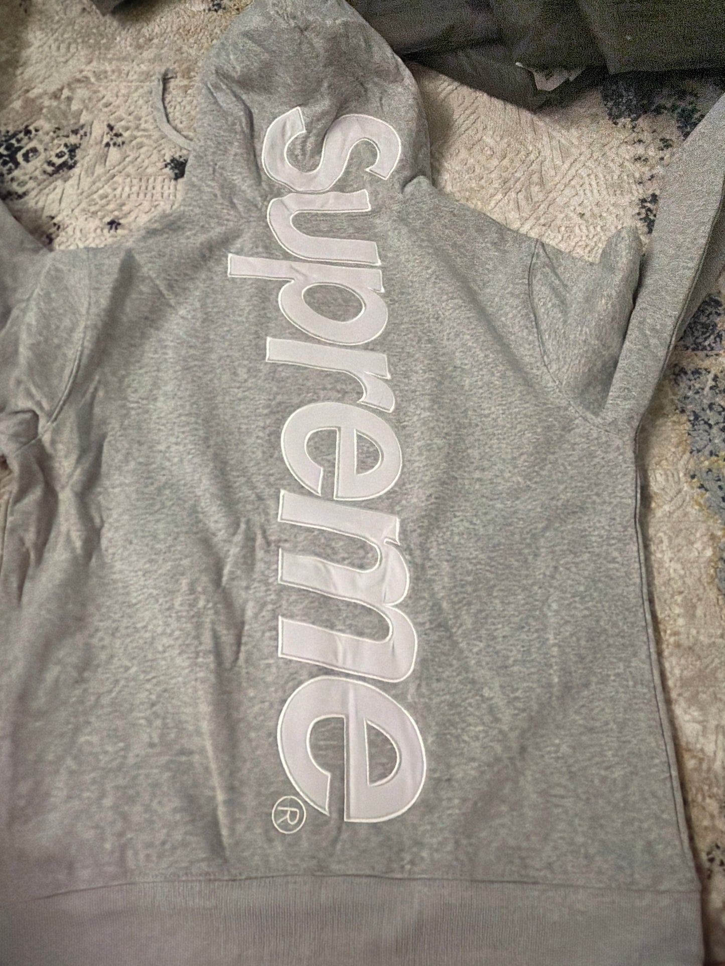 Grey supreme hoodie