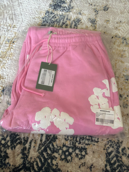 Pink denim sweats