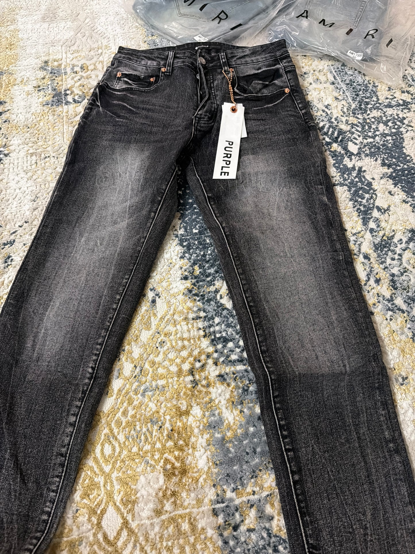 Black purple jeans