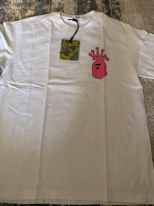 White n pink Bape tee