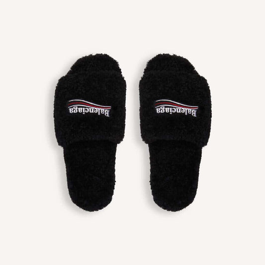 Black Balenciaga slides