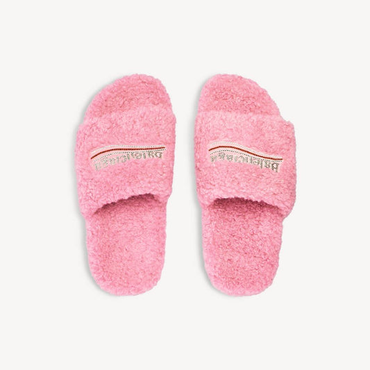 Pink Balenciaga slides